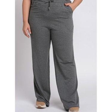 Imagem de Calça Feminina Plus Size Pantalona Moletinho Bolsos  - Serena-Feminino
