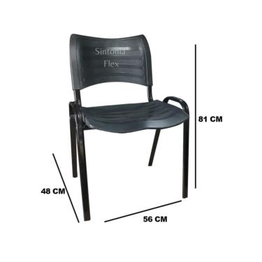 Imagem de cadeiras iso fixa desmontável empilhavel - recepção - sala de espera - cor preta