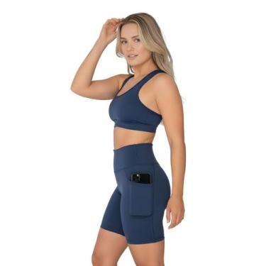Imagem de Bermuda Fitness Feminina Com Bolsos Laterais Para Celular Cor:Terracot