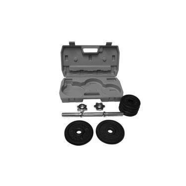 Imagem de Maleta Dumbell Athletic com 04 Anilhas + 01 Barra Cromada + 02 Roscas para Travamento 1...