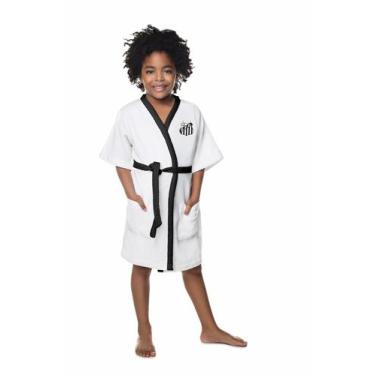 Imagem de Roupão lepper aveludado santos infantil oficial-premium,  M (06 A 07 A