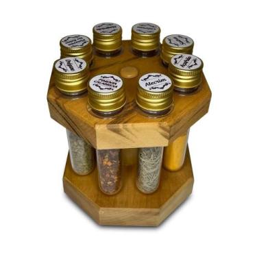 Imagem de Porta tempero tubete carrossel dourado barbosa - TUDO EM MADEIRA BARBO