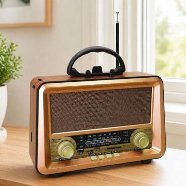 Imagem de Rádio Portátil Bluetooth Caixa De Som Vintage Retro Bivolt - Genérico