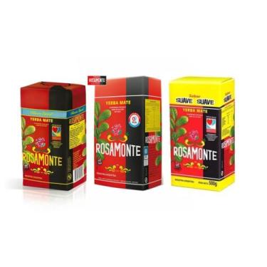Imagem de Kit 3 Erva Mate Rosamonte Experimente! Yerba Mate Argentina
