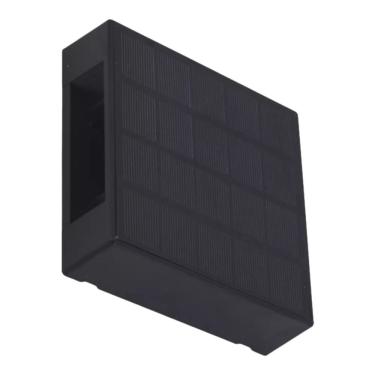 Imagem de Arandela Led Solar Focus Fecho Duplo Ajustável 1W 3000K 50Lms IP67 Preto Gaya 12CM
