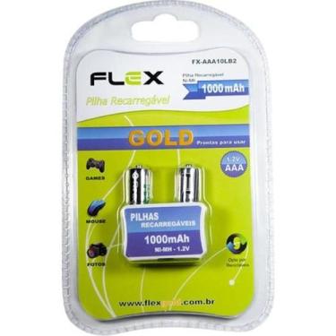 Imagem de Pilha Recarregável AAA 1.2V 1000mAh (C/2 Pilhas) Flex