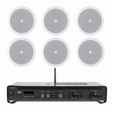 Imagem de Kit Amplificador Frahm Slim 2700 160W 6 Arandelas JBL Redonda 6CO2R 25