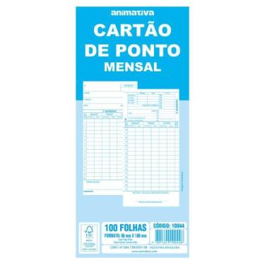 Imagem de Cartão de Ponto Mensal 100 Folhas - ANIMATIVA