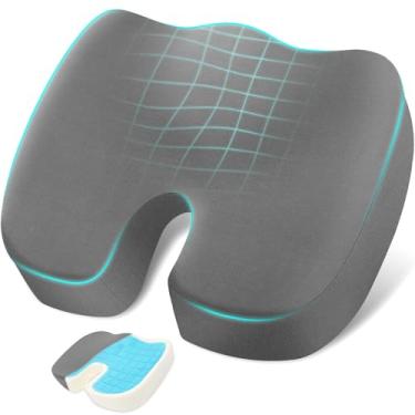 Imagem de Almofada Coccix, Almofada para Coccix de Gel, 44 * 34 * 7CM, Hemorroida, Em forma de U Cadeira