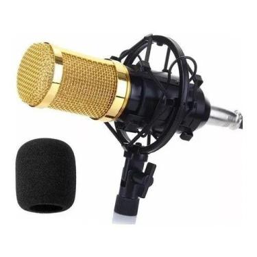 Imagem de Microfone Condensador Bm800 Dourado Profissional Usb Cabo De Áudio 3.5