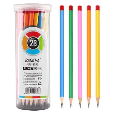Imagem de Balde lápis triangular 2B Posture Sketch Pencil Pacote com 50