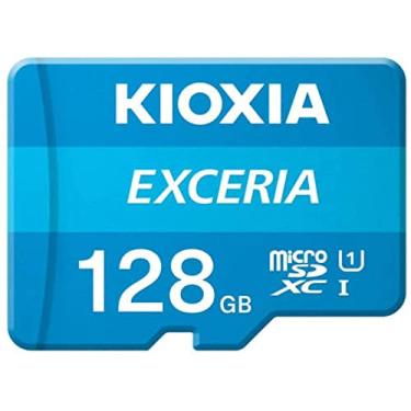 Imagem de Kioxia 16 GB / 32 GB / 64 GB / 128 GB / 256 GB microSD Exceria Flash cartão de memória U1 R100 C10 Full HD Alta velocidade de leitura 100 MB/s, 128GB