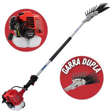 Imagem de Derriçadeira Profissional Para Lavouras de Café Nakashi DD2L262ML Forte e Econômica com Motor Mitsubishi á Gasolina 2 Tempos 25,6 Cilindradas, Haste Longa + Kit Derriçador Duplo Pro 2