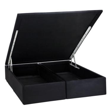 Imagem de Base Baú Physical Camurça Preto Queen (158x198x39) - Ortobom