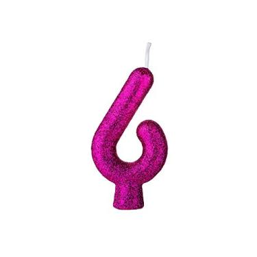 Imagem de Vela Aniversario N6 Cintilante Pink - Pacote Com 01 Un Regina Pink