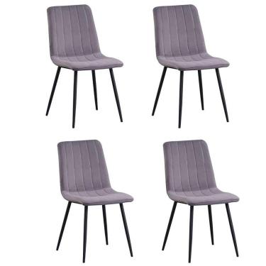 Imagem de conjunto com 4 cadeiras adriana cinza