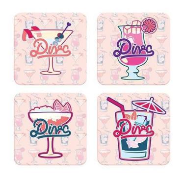 Imagem de Porta Copos Drink Diva Rosa 4 Peças - Fábrica Geek