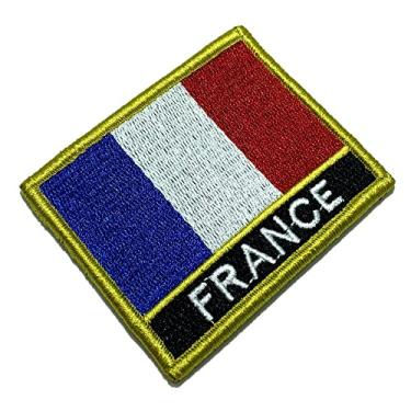 Imagem de BP0031NV01 Bandeira França Patch Bordado Fecho Contato
