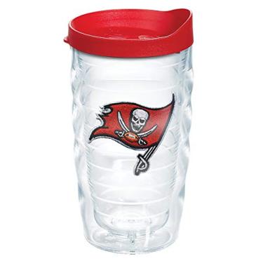 Imagem de Tervis Feito nos EUA copo isolado Tampa Bay Buccaneers de parede dupla mantém as bebidas frias e quentes, 283 g ondulado, logotipo principal
