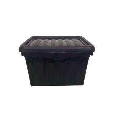 Imagem de Caixa Container Organizadora Plástica 20 Litros Tampa Preta