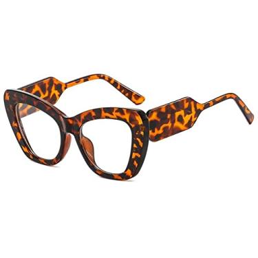Imagem de Óculos de sol de olho de gato fashion feminino tons vintage designer gafas óculos de sol de luxo armação uv400 óculos grandes óculos, leopardo, um