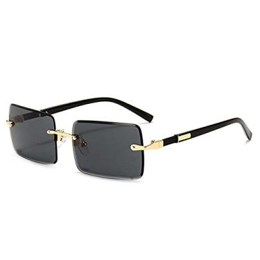 Imagem de Óculos de Sol Retangular Masculino Sem Aro Óculos de Sol Feminino UV400 Condução Gradiente Óculos Moda Óculos, 1,A