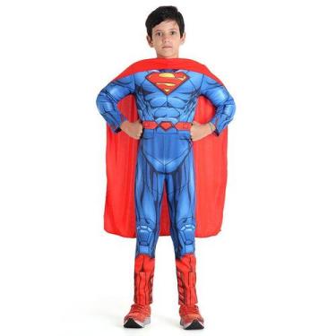 Imagem de Fantasia Super Homem Infantil Premium Com Capa - Sulamericana Fantasia
