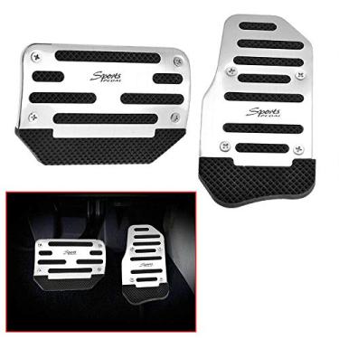 Imagem de Silver Universal Racing Sports Antiderrapante Automática Carro Carro Gás/Freio Pedal Pads Cover Auto Racing Sports Antiderrapante Acessórios Automáticos Carro Pedais de Freio a Gás Capa Prata Antiderrapante Carro
