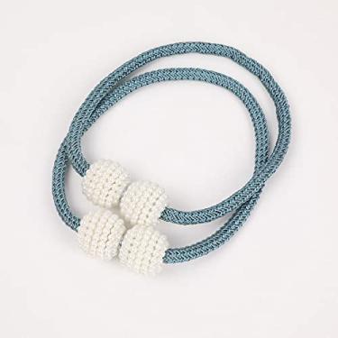 Imagem de Acessórios de cortina de fivela magnética de corda de flores criativas acessórios de cortina simples pequenas pulseira de fivela magnética de pérola, T3,4 pcs