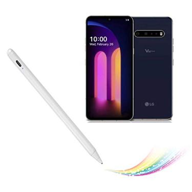 Imagem de Caneta Stylus LG V60 ThinQ, canetas eletrônicas ativas compatíveis com LG V60 ThinQ, lápis digital capacitivo, bom para esboçar e fazer anotações com tipo-C recarregável, branca