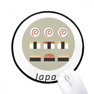 Imagem de DIYthinker Tapete de mouse tradicional japonês local diferente sushi desktop escritório tapete redondo para computador