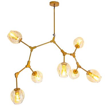 Imagem de Pendente Bella Iluminação Orbe No Voltagev Dourado/Champagne