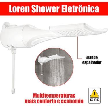 Imagem de Ducha E Chuveiro Quente Com Muita Água Loren Shower Eletrônica 127V 55