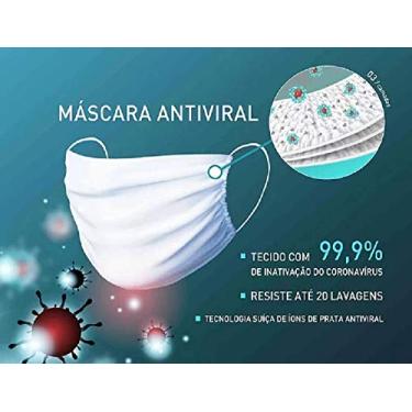 Imagem de Mascara Tecido Antiviral 99,9% Tripla Lavavel Branca Laudo