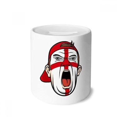 Imagem de DIYthinker Bandeira da Inglaterra com cabeça de maquiagem facial gritando caixa de dinheiro caixa de cerâmica porta-moedas presente de cofrinho