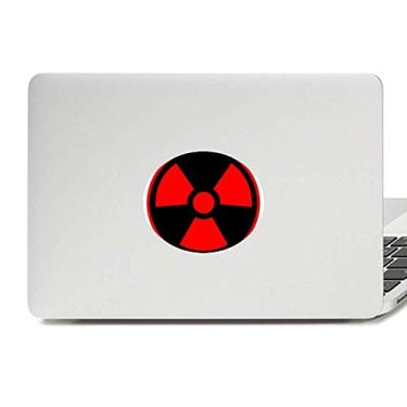 Imagem de Adesivo vermelho perigoso de radiação química tóxica emblema vinil adesivo para laptop notebook notebook decalque