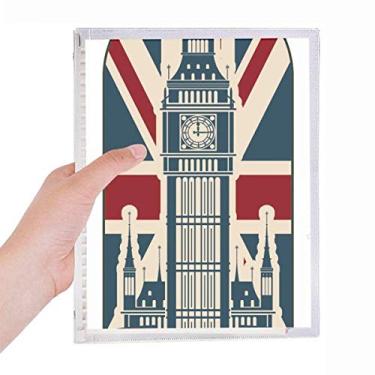 Imagem de Caderno London Big Ben Union Jack Reino Unido Folhas Soltas Diário Recarregável Diário Papelaria