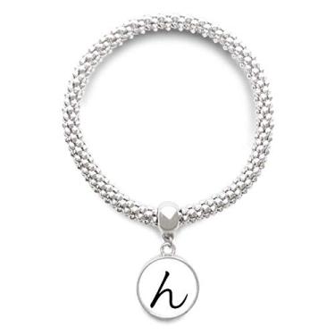 Imagem de DIYthinker Pulseira Japonesa Hiragana Personagem N Prata Pingente Redondo Joia Corrente