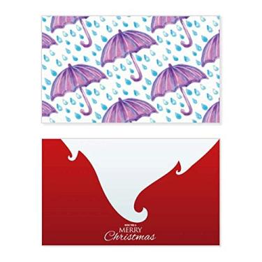 Imagem de Guarda-chuva roxo aquarela, chuva, feriado, feriado, cartão de felicitações, mensagem de Natal