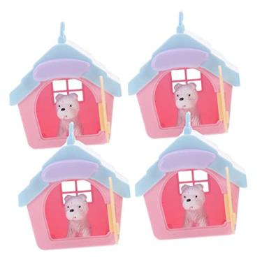 Imagem de Toyvian 4 Conjuntos canil brinquedos surpresa brinquedo de cachorrinho brinquedos para cães pequenos casinha de cachorro Decoração da casa adorno em miniatura bebê lar gaiola de estimação