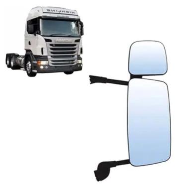 Imagem de ESPELHO RETROVISOR MANUAL DIREITO SCANIA SERIE 4 SERIE 5 PGR SEM DESEMBACADOR COMPLETO