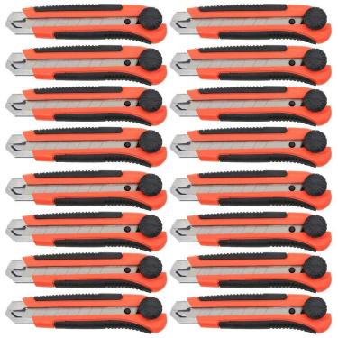 Imagem de Kit 16 Estilete Profissional 25Mm Trava Cabo Emborrachado