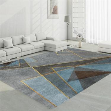 Imagem de Tapete de veludo para sala de estar, estilo geométrico, com estampa geométrica, para cabeceira do quarto, 5,1200MM x 1600MM