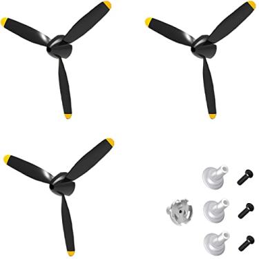 Imagem de 3 Sets Rc Plane 3-Blade Propeller with Propeller Savers and one Adapters for VOLANTEXRC 761-11 761-12 BF109 Airplane