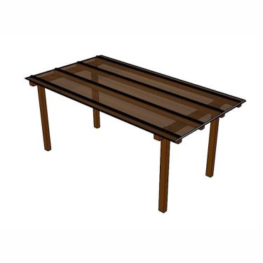 Imagem de Kit Policarbonato Bronze 6mm 2,00m X 6,00m - Perfis Naturais