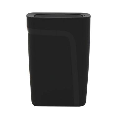 Imagem de Lixeira Tramontina Compact Em Polipropileno Preto Com Tampa Basculante 10,5 L