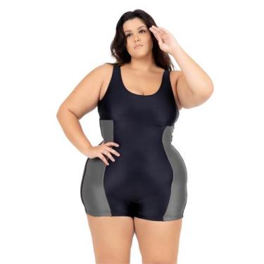 Imagem de Maiô Natação Hidroginástica Plus 50 ao 56 Recorte Lateral - HYPE MODAS