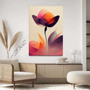 Imagem de Quadro Decorativo Para Sala Quarto  Hall Tela vertical Grande Flor Abs