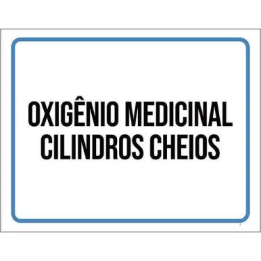 Imagem de Placa Sinalização Oxigênio Medicinal Cilindros Cheios 36X46 - Sinalizo