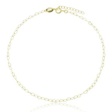 Imagem de Tornozeleira Desenho de Coração Banhado a Ouro 18k Feminina - Enzara J